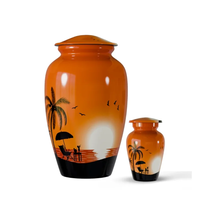 Sunset Aluminum Cremation Urn for Human Ashes – Adult & Keepsake