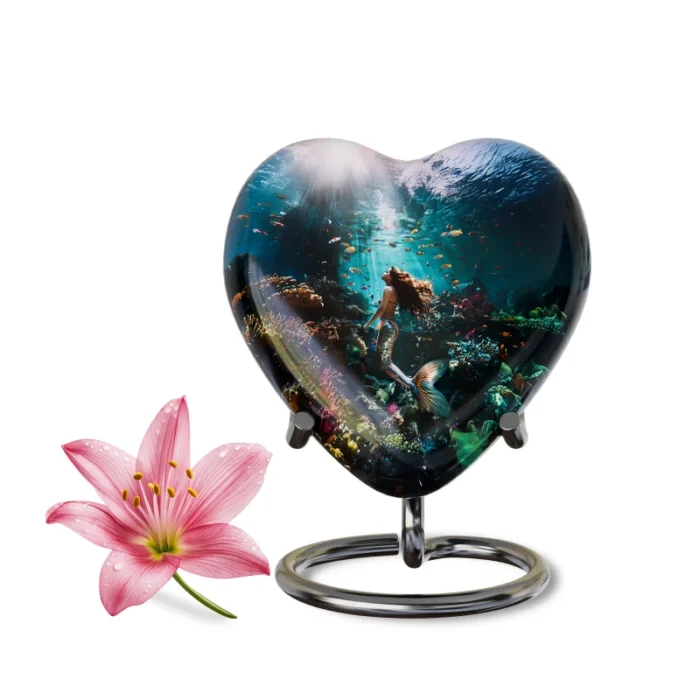 Decorative Heart-Shaped  Keepsake Urns for Human ashes