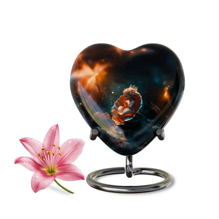 Decorative Heart-Shaped  Keepsake Urns for Human ashes