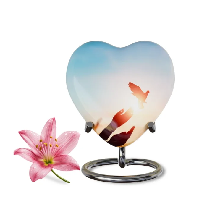 Decorative Heart-Shaped  Keepsake Urns for Human ashes