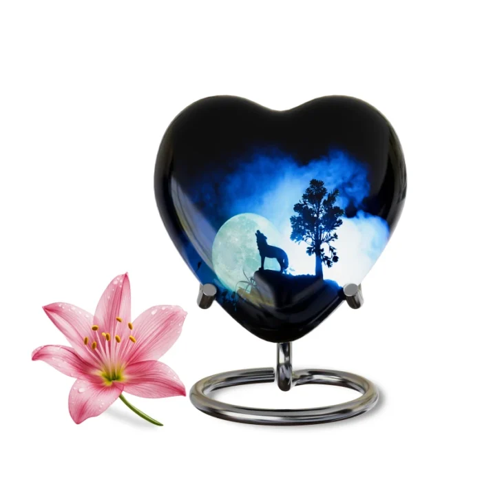 Decorative Heart-Shaped  Keepsake Urns for Human ashes