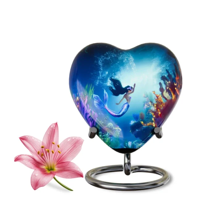 Decorative Heart-Shaped  Keepsake Urns for Human ashes