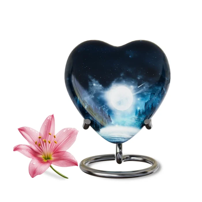 Decorative Heart-Shaped  Keepsake Urns for Human ashes