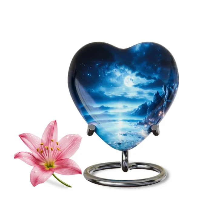 Decorative Heart-Shaped  Keepsake Urns for Human ashes