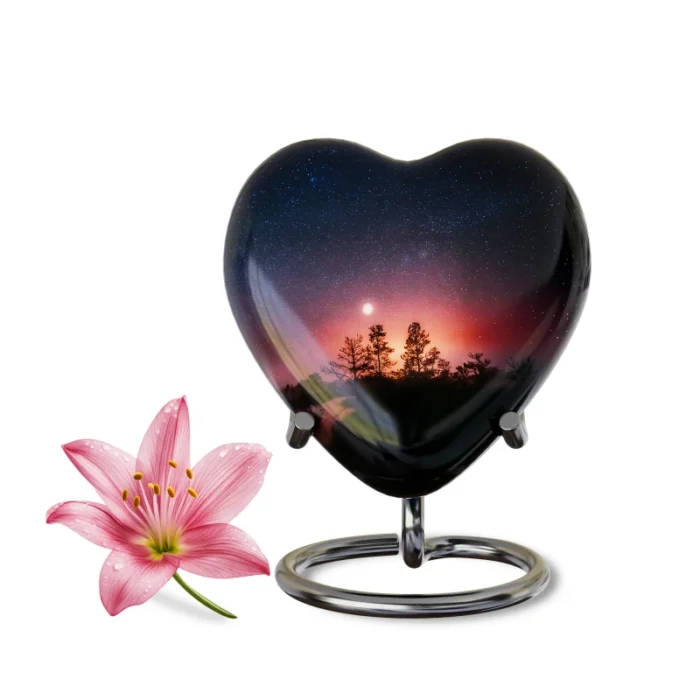 Decorative Heart-Shaped  Keepsake Urns for Human ashes