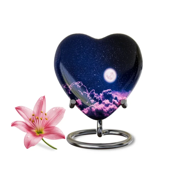 Decorative Heart-Shaped  Keepsake Urns for Human ashes