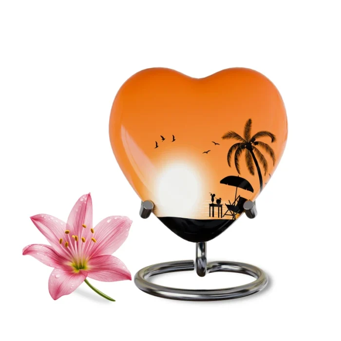Decorative Heart-Shaped  Keepsake Urns for Human ashes