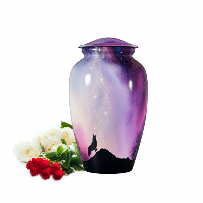 Moon Light Wolf Keepsake Urns For Human Ashes