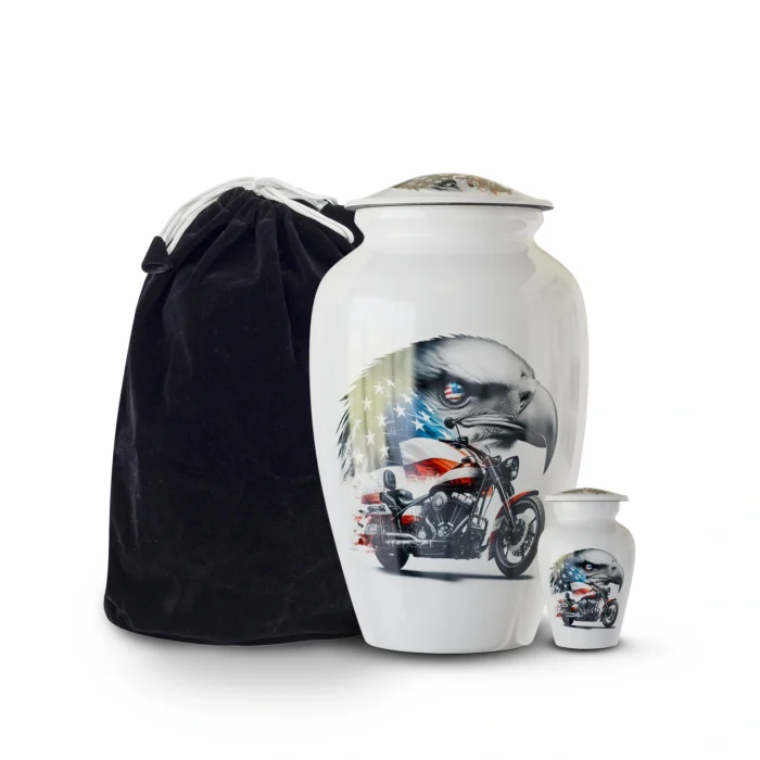 Winged Path Remembrance – Iron Eagle Cremation Keepsake Urns for Human Ashes