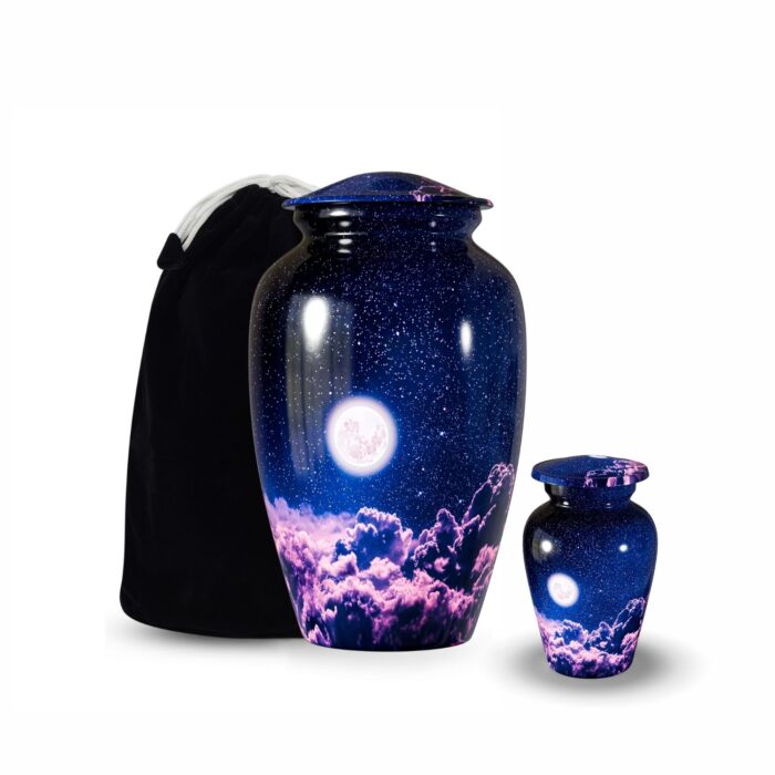 Purple Midnight Moon burial Urns for Ashes for adults